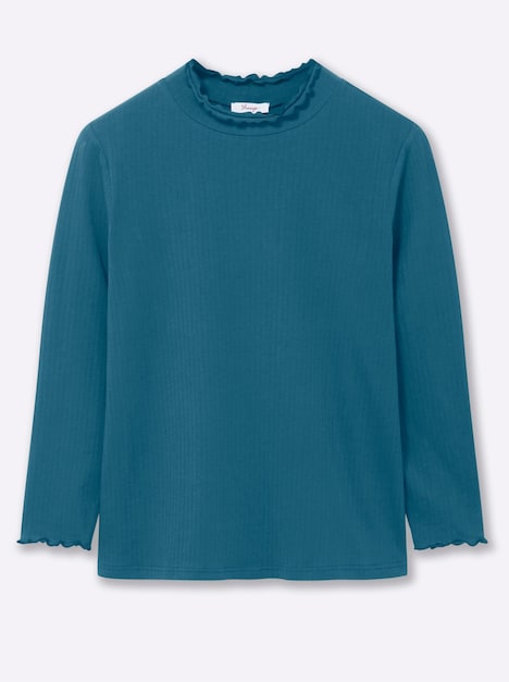 Shirtrolli Langarm Uni Stehkragen