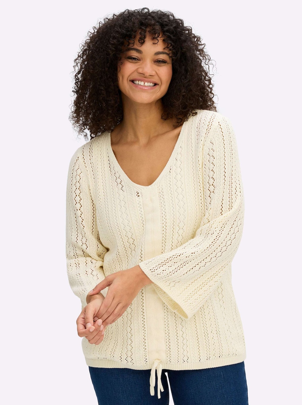 3/4-Arm-Pullover 3/4-Arm Ajour