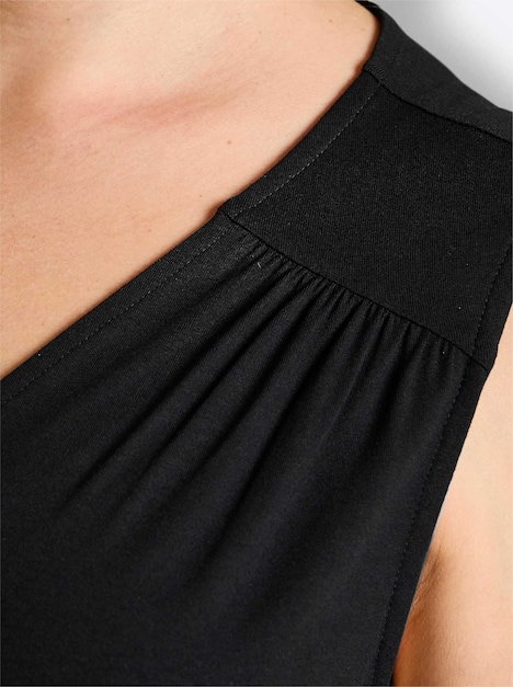 Shirttop Wickeltop mit Gummibund Ärmellos Rundumdehnbund Ohne Kragen