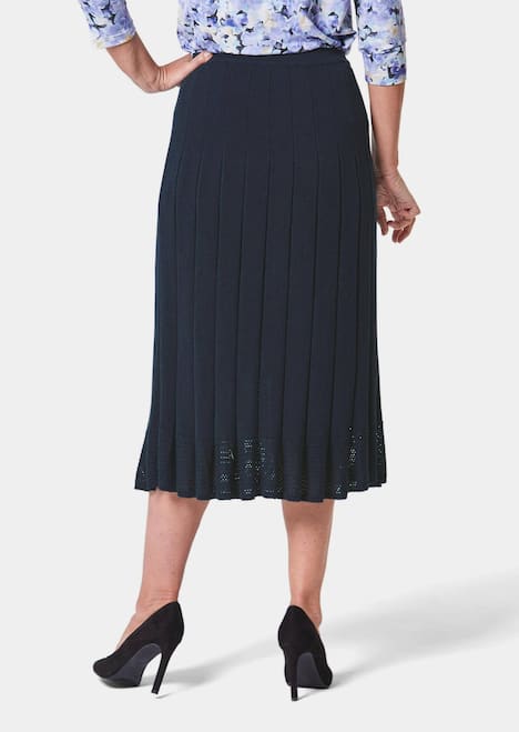 GOLDNER Tricot rok Mooi gebreide rok met plooien en ajourboord