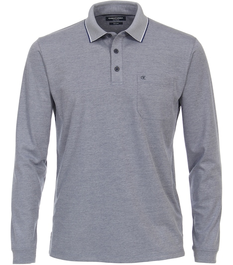 Polo-Shirt Langarm uni