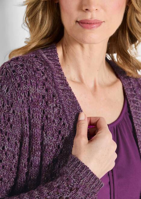 Onderhoudsarm jasje van ajourtricot met Lurex