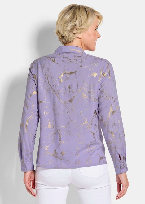 Druckbluse mit schimmerndem Print