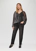 Transparente Meshbluse mit Glitzergarn und überschnittenen Schultern