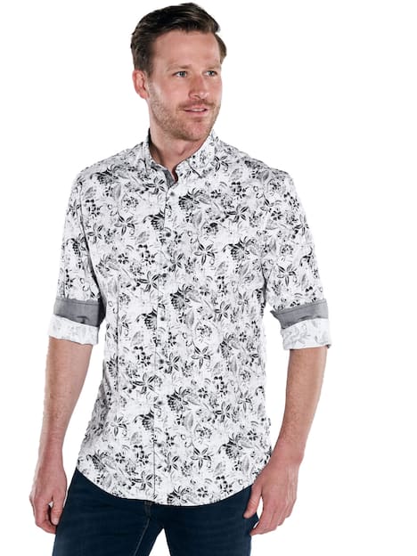 engbers Herren Langarm-Hemd gemustert , Anthrazit