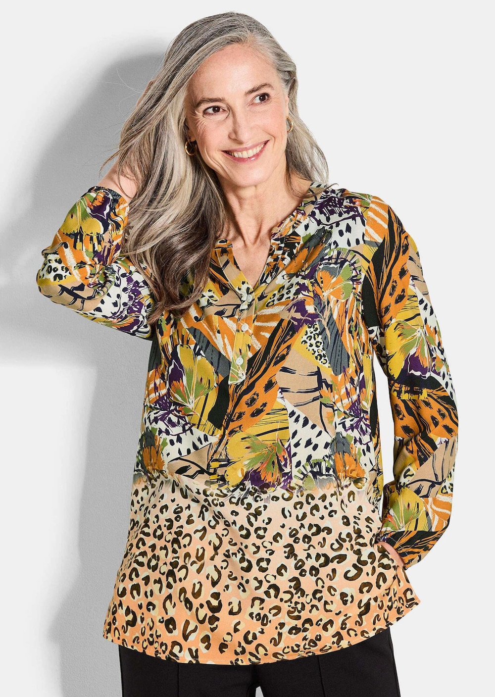 Bluse mit Animal Print
