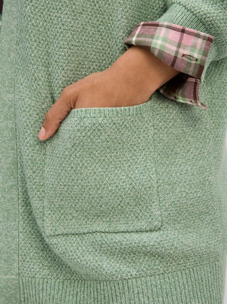 Strickjacke Strickjacke in softer Strukturqualität Langarm Ohne Kragen