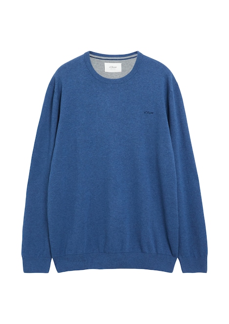 Baumwollpullover mit Logo-Stickerei
