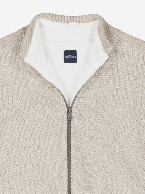 engbers Herren Strickjacke mit Zipper , Hellbraun