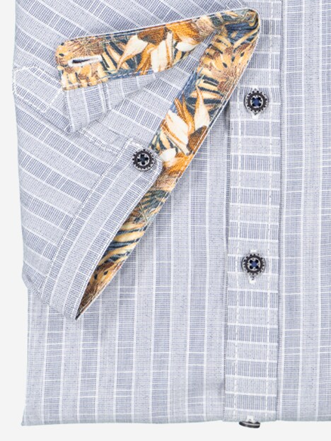 Herren Kurzarm-Hemd strukturiert , Marineblau