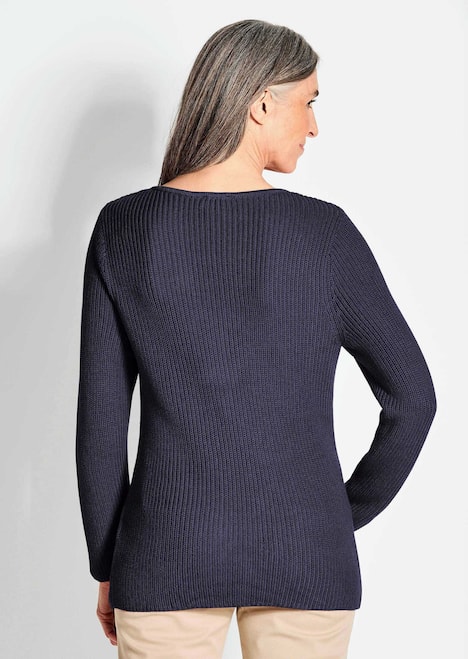 Figurschmeichelnder Pullover aus reiner Baumwolle