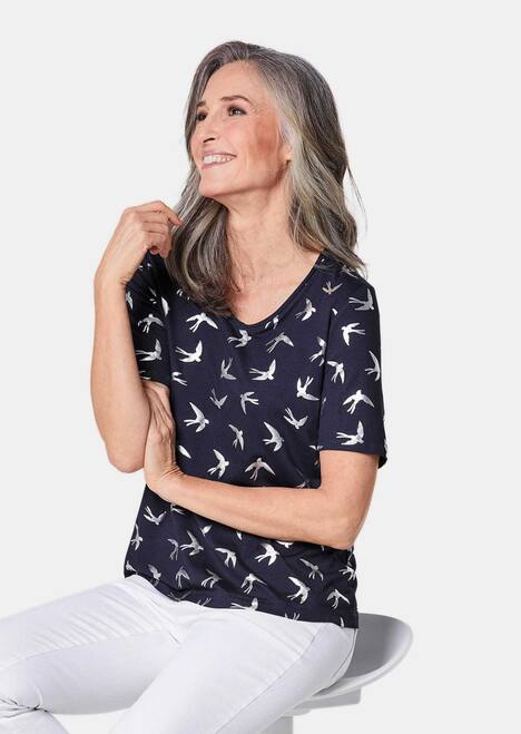 Topmodisches Shirt mit glänzendem Druck