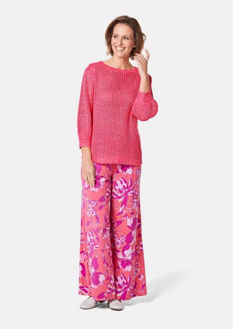 Femininer Pullover in Netzoptik mit Pailletten