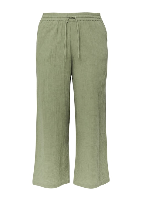 Musslin Hose mit Gummizug und weitem Bein