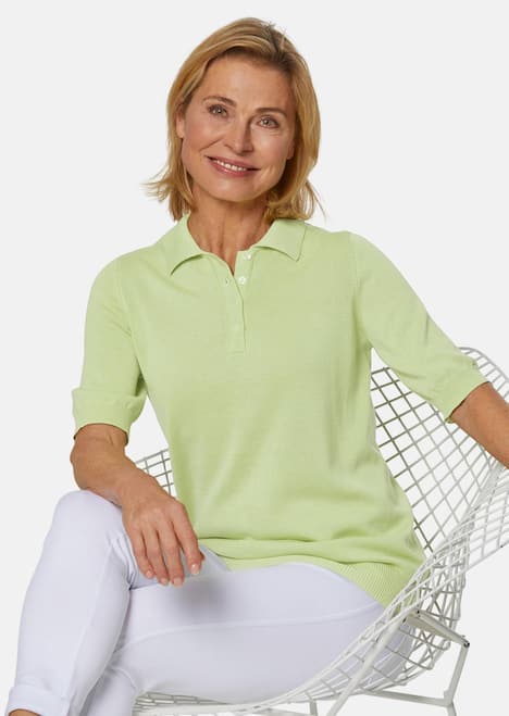 Kurzarm Strickpullover mit adrettem Kragen