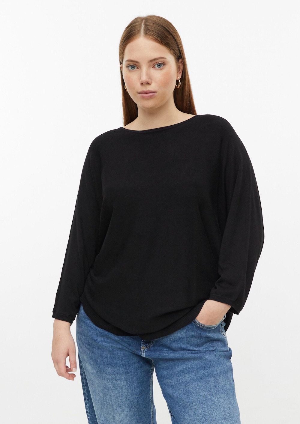 Viskosemix Pullover mit Fledermausärmeln