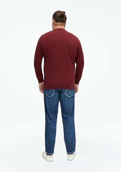 Baumwollpullover mit Logo-Stickerei