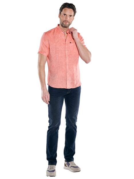 Kurzarm-Hemd aus Leinen