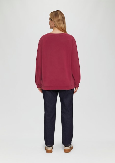 Scuba-Sweatshirt mit V-Ausschnitt