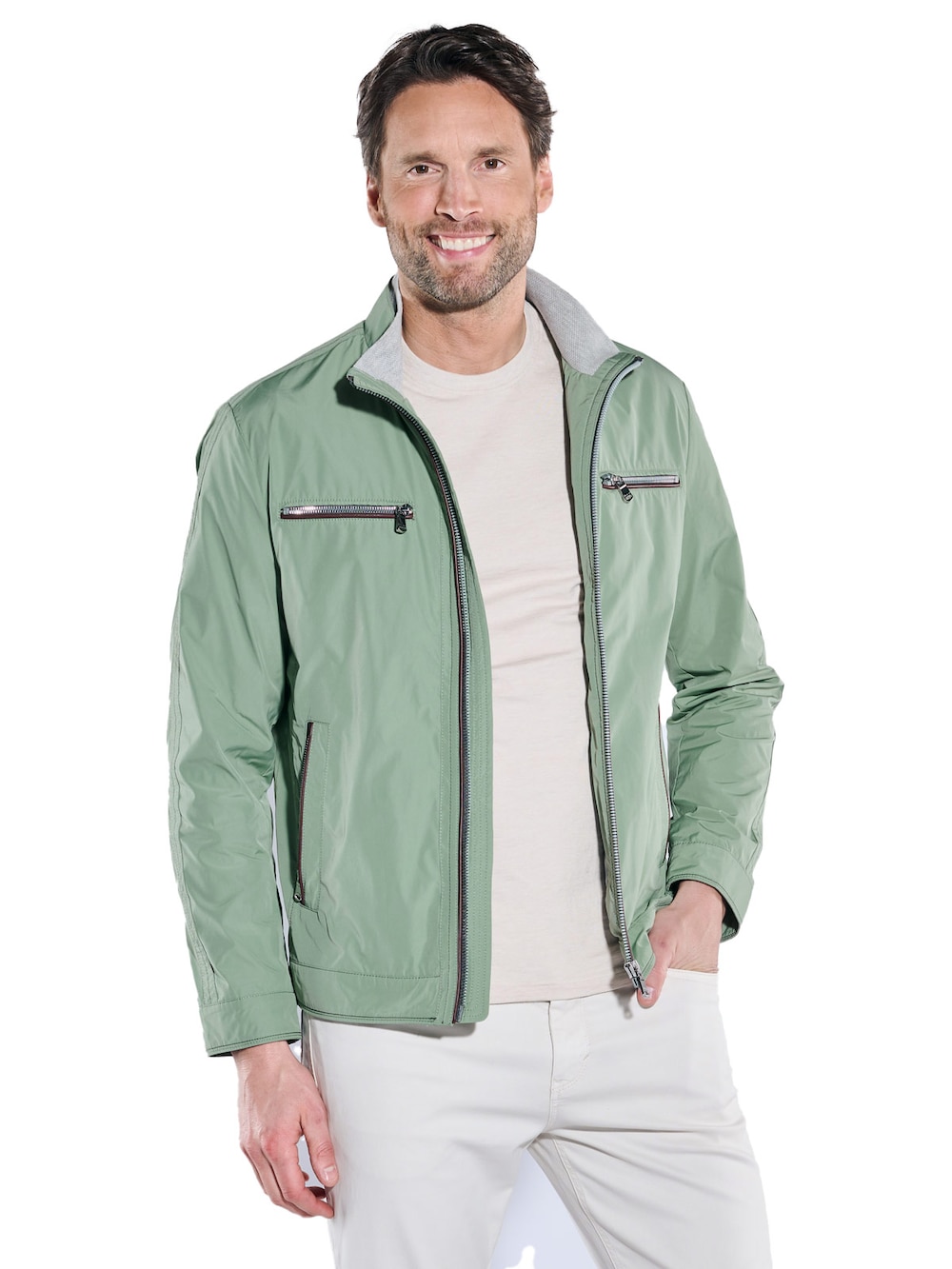 Blouson-Jacke mit Kontrastdetails