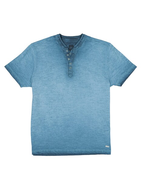 Herren Henley T-Shirt , Mittelblau