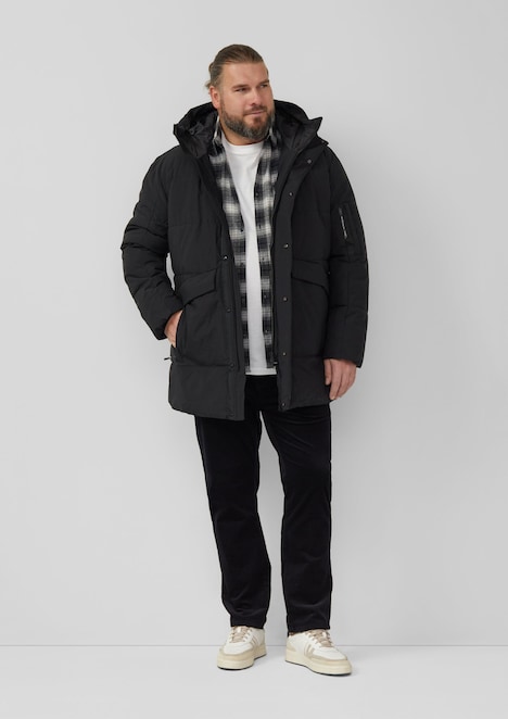 Wasserabweisender Puffer-Parka mit Kapuze und sportiven Details