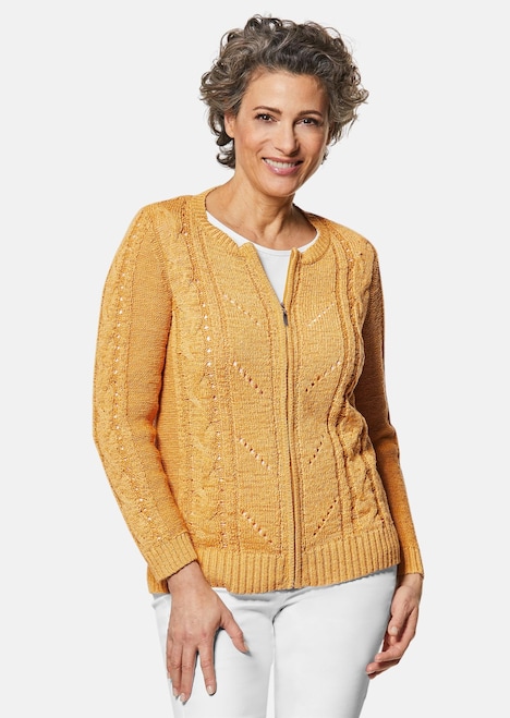 Bändchengarn-Strickjacke mit schönen Details