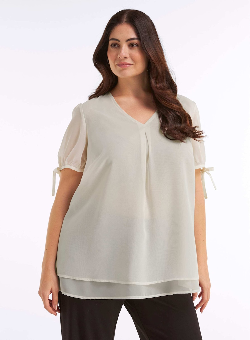 Tunika Kurzarm Ohne Kragen