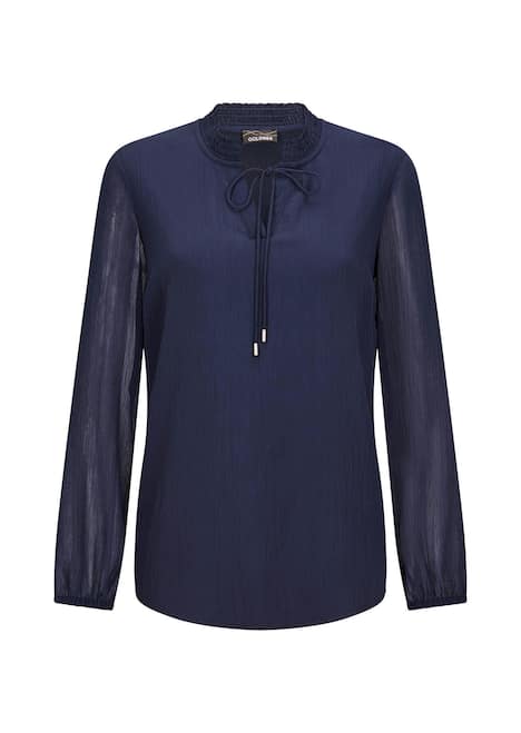 GOLDNER Blouse Chiffon blouse met vrouwelijke halslijn