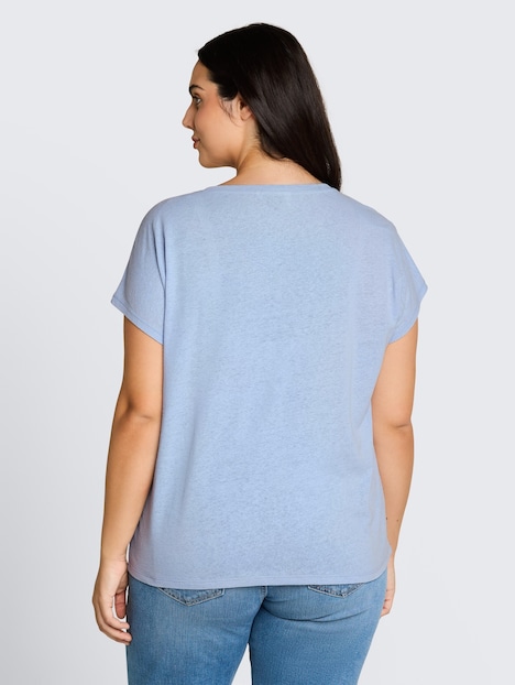 T-Shirt mit Leinenanteil
