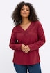 Langarm-Shirt Langarmshirt mit Spitze am V-Ausschnitt Langarm keine Angabe
