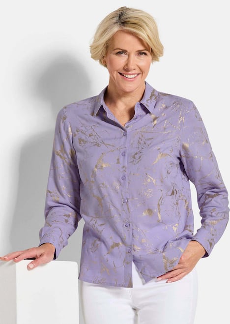 Druckbluse mit schimmerndem Print