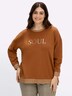 Sweatshirt Sweatshirt mit Glitzer-Details Langarm Ohne Kragen