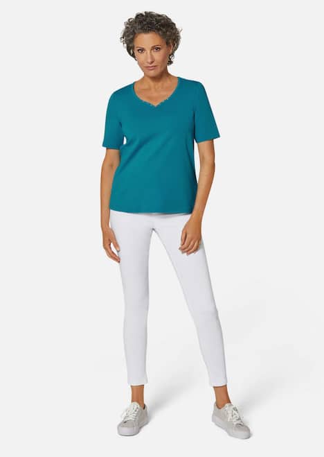 Halbarm Basic-Shirt aus Baumwolle