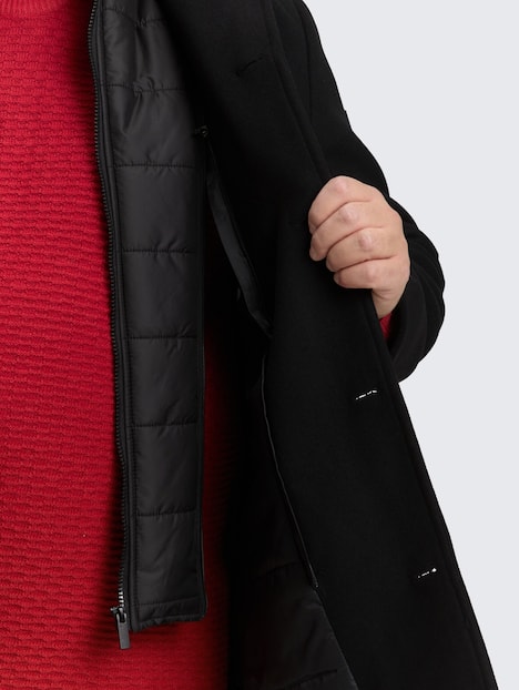 2-in-1 Wollmantel mit abnehmbarer Innenjacke