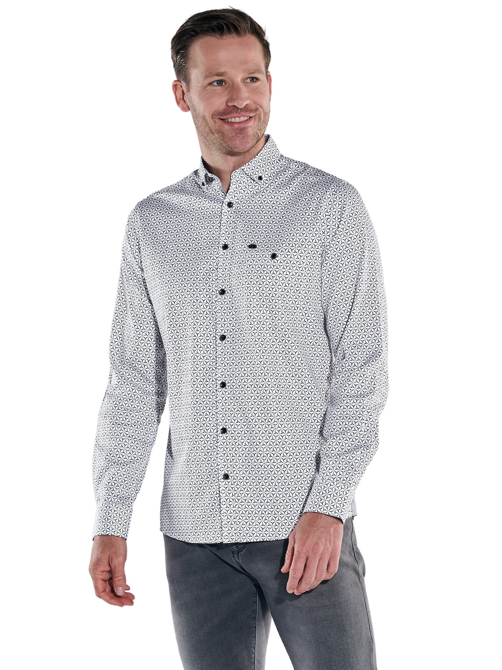 Herren Hemd langarm , Saphirblau