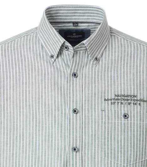 Leinenhemd kurzarm gestreift Casual Fit