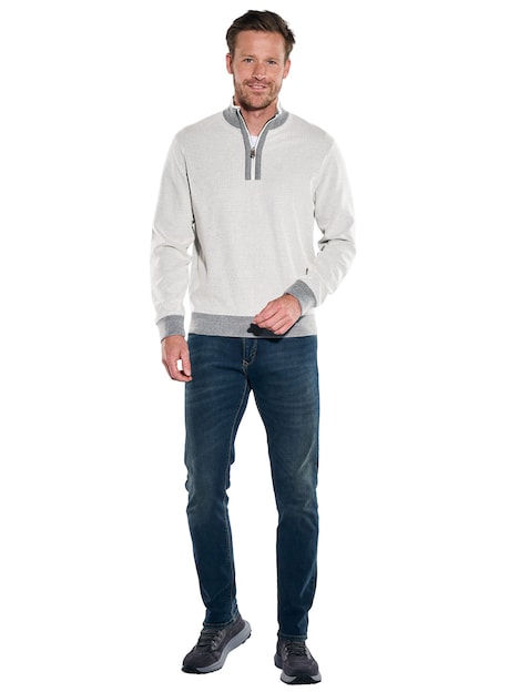 Herren Sweatshirt Stehbund , Hellgrau
