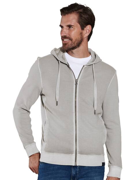 engbers Herren Sweatjacke mit Kapuze , Silbergrau