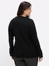 Strickjacke Shirtjacke mit Rüschen Langarm Umlegekragen