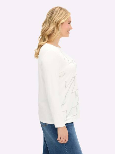 Shirt Langarm Uni Ohne Kragen