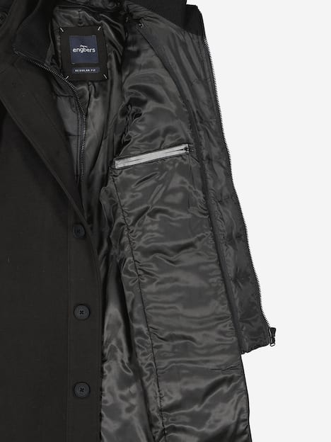 engbers Herren Mantel mit herausnehmbaren Inlet , Schwarz