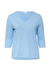 Jersey-T-Shirt mit Flammgarnstruktur und gerundetem Saum