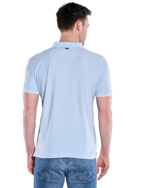 Herren Polo-Shirt meliert , Hellblau
