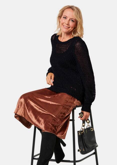 Netz-Pullover mit Pailletten