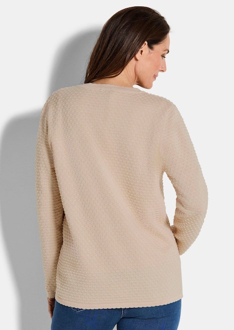 Baumwoll-Feinstrickjacke, Langarm