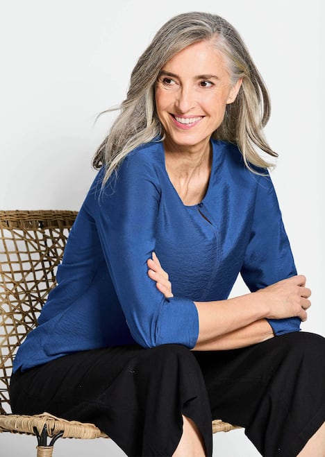 GOLDNER Blouse met ronde hals Blouse met ronde hals in viscosemix met structuur