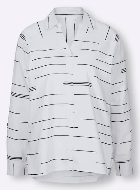 Bluse Langarm Sonstiges Muster Hemdkragen