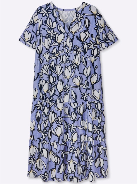 Webkleid A-Linien-Kleid mit Volants Kurzarm