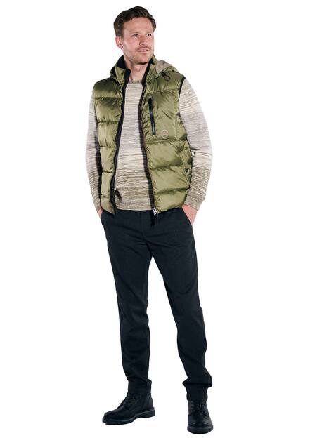 engbers Herren Steppweste mit abnehmbarer Kapuze , Khaki